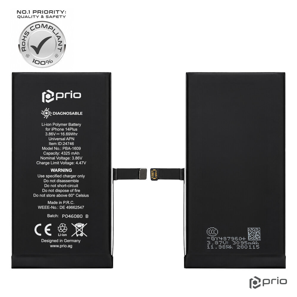 prio Diagnosefähiger Akku für iPhone 14 Plus