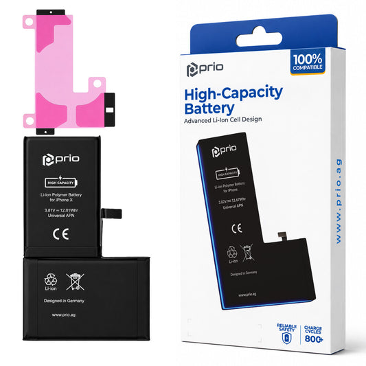 prio Hochleistungsakku für iPhone X (3150 mAh) - Universal APN -