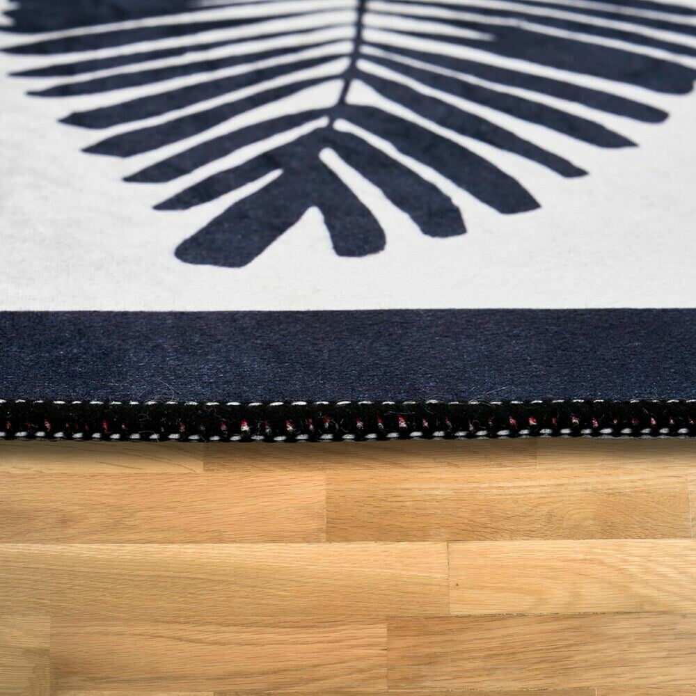 miqna Moderner Küchenläufer Waschbar Rutschfest Teppich Schwarz Weiß Hauptbild