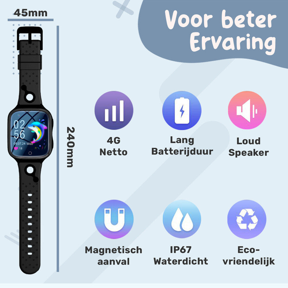 UFUZON Smartwatch Kinder-Schwarz