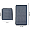Miqna 2-tlg. rutschfestes Badteppich Set , waschbar (60x100 & 50x60 cm)