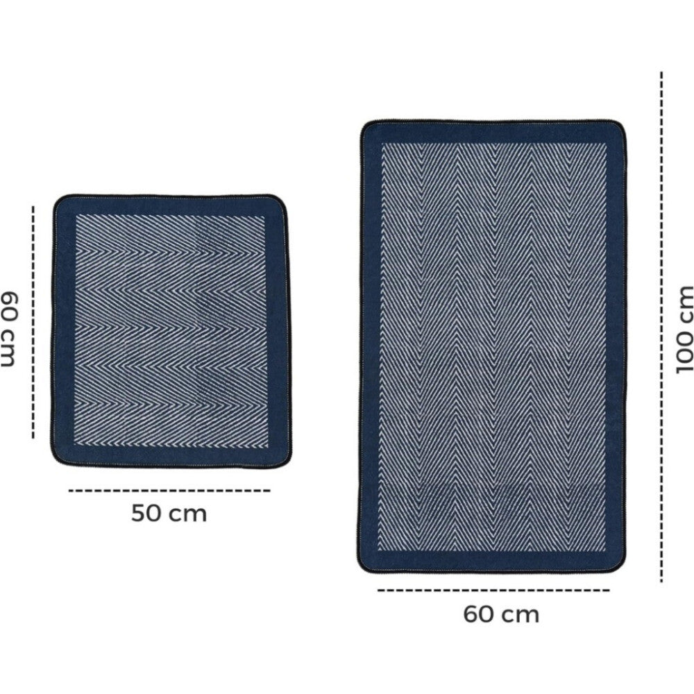 Miqna 2-tlg. rutschfestes Badteppich Set , waschbar (60x100 & 50x60 cm)