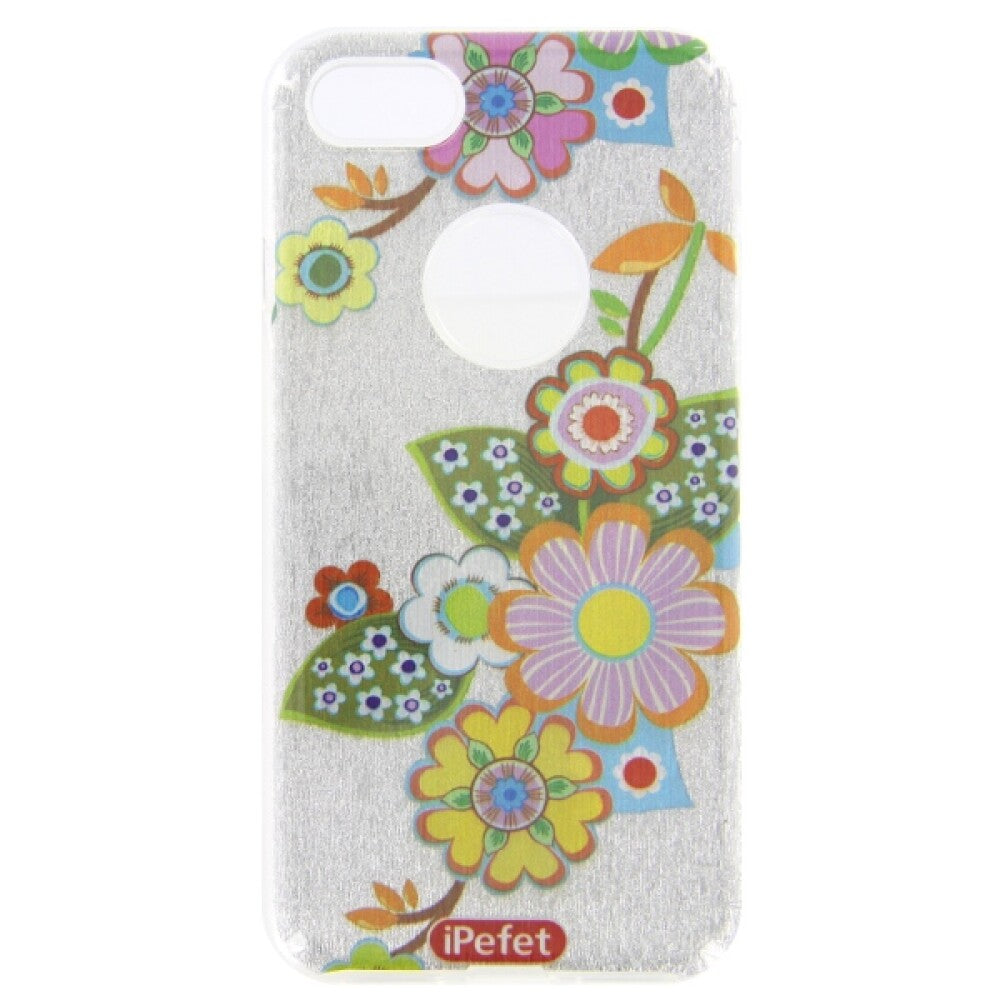 iPhone 7 silicone case with glitter flower pattern