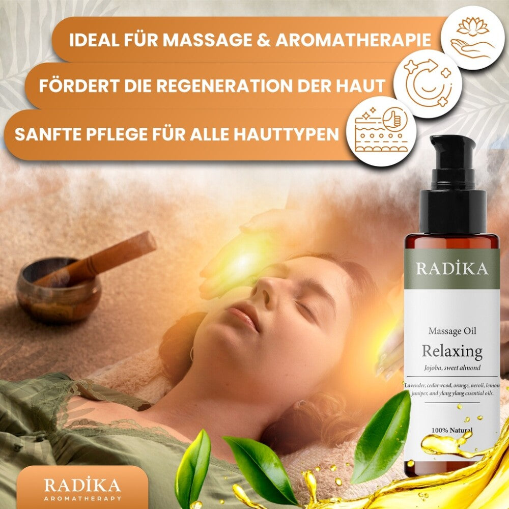 Massageöl, Entspannendes Massage-Öl, 100% Rein, BIO, natürlich, 100 ml