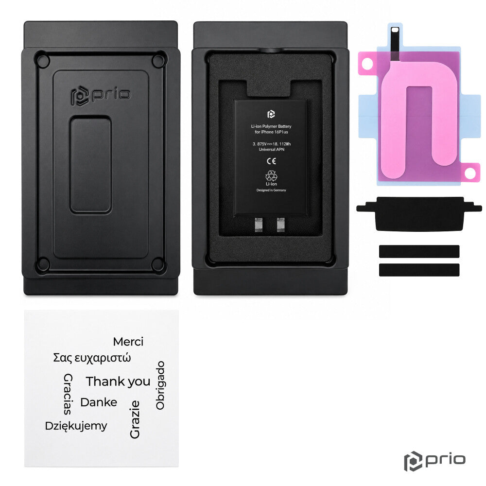 prio Akkuzelle für iPhone 16 Plus (ohne Flex-Kabel)