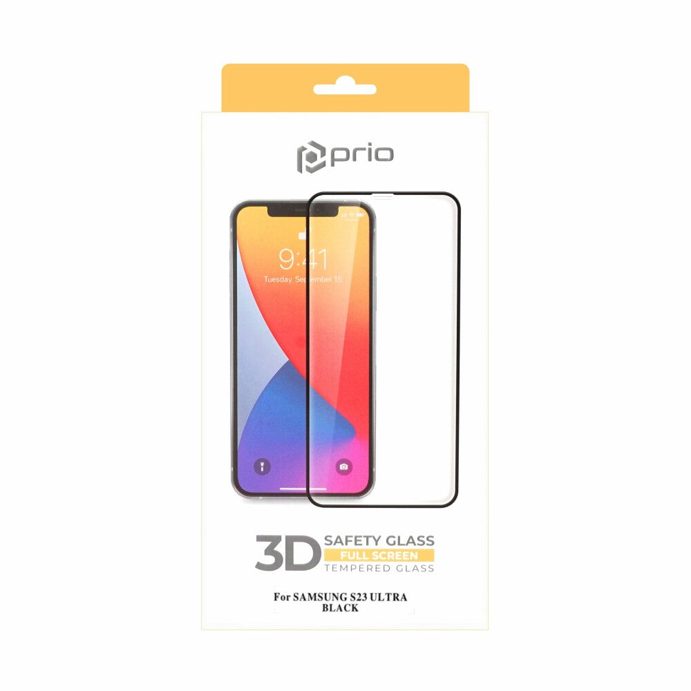 prio 10x 3D screen protector glass for Samsung S23 Ultra black