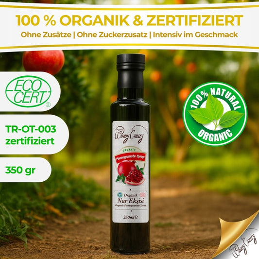 Granatapfelsirup natürlich, Bio-Granatapfel, ECOCERT Certification 350gr