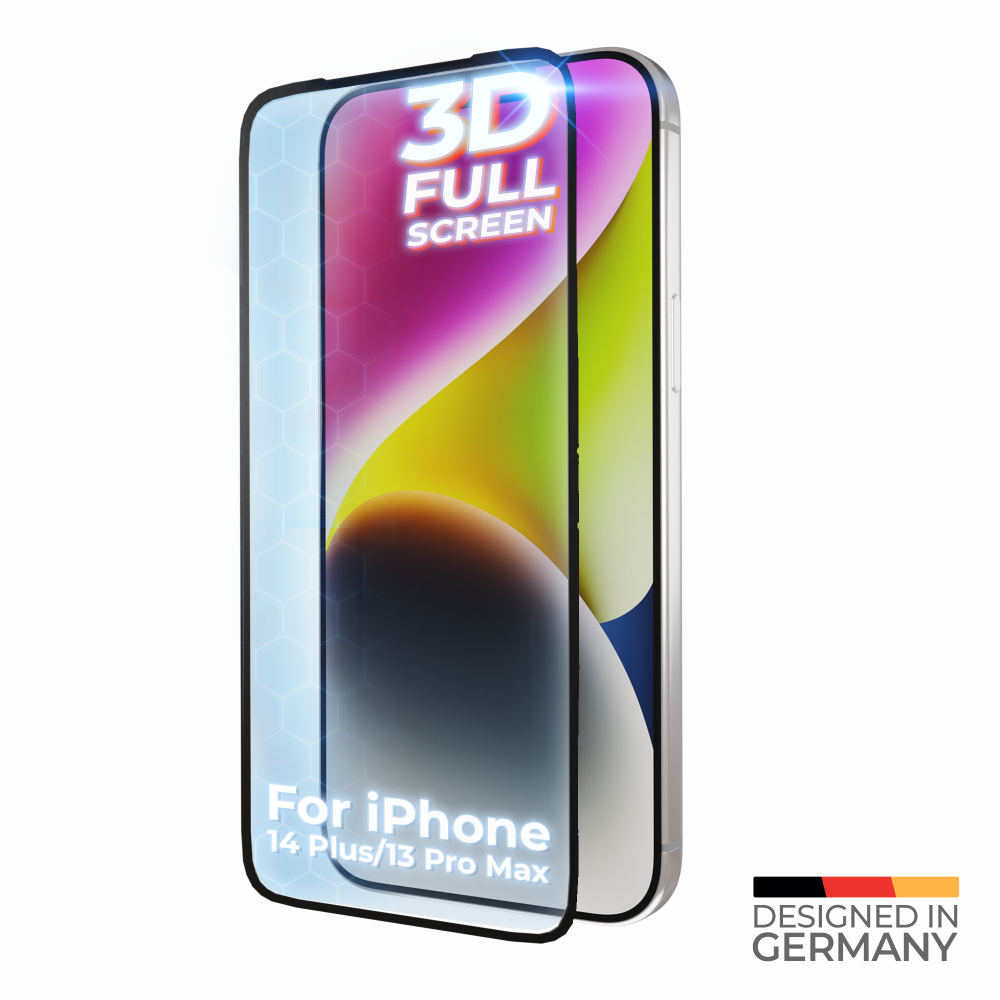 prio 10x 3D Displayschutzglas für iPhone 14 Plus/13 Pro Max schwarz