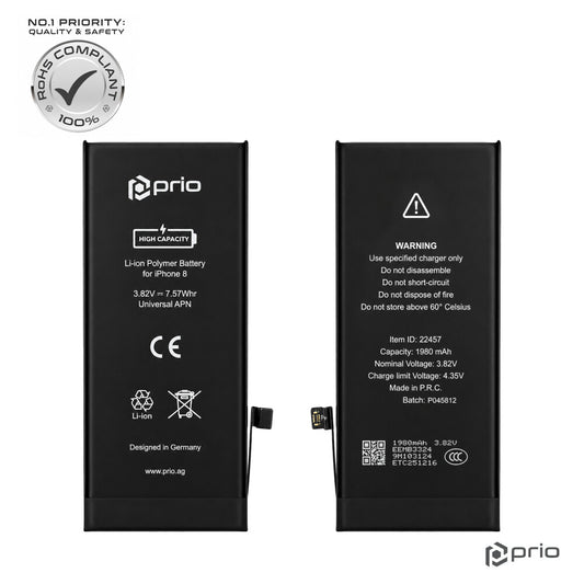 prio Hochleistungsakku für iPhone 8 (2200 mAh) - Universal APN -