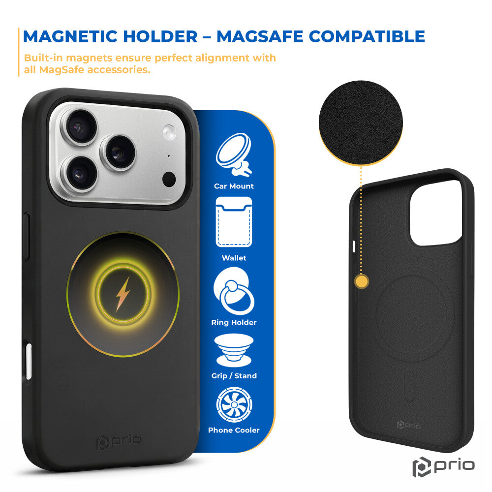 prio Liquid Silicone Case MAG für iPhone 17 Pro Max (6,9 Zoll) schwarz