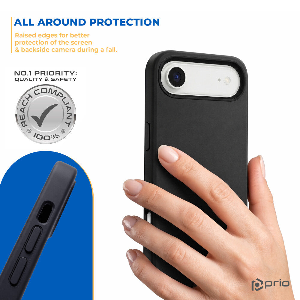 prio Liquid Silicone Case MAG für iPhone 17 Air (6,5 Zoll) schwarz
