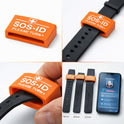 SOS-ID-Armbandschlaufe. Innovativ und angenehm zu tragen. Orange