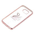 TPU Case Bling Samsung S6 Edge-swan rosegold