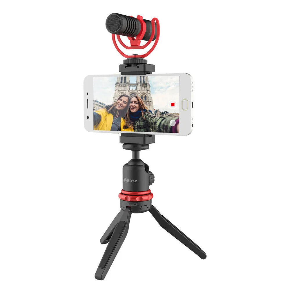 BOYA BY-VG330 Smartphone-Video-Rig mit Mini-Stativ, Videomikrofon für YouTube, TIK Tok, Vlogging