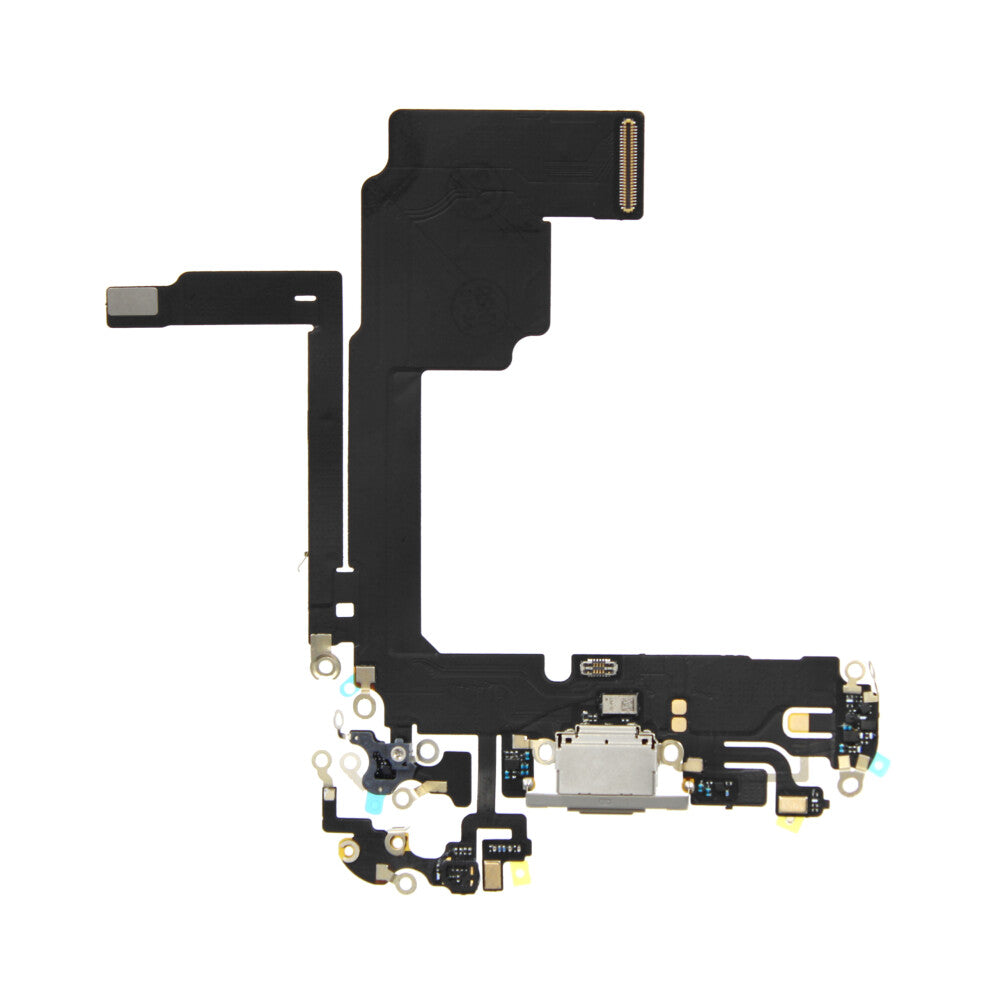 OEM charging port flex for iPhone 15 Pro, natural titanium