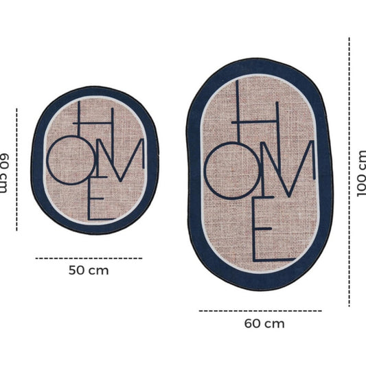 Miqna 2-tlg. rutschfestes Badteppich Set , waschbar (60x100 & 50x60 cm)