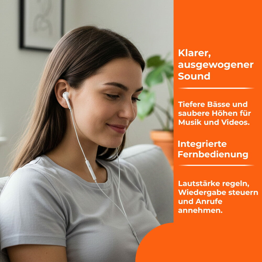 Original Apple EarPods Headset MWTY3ZM/A mit Lightning Connector weiß