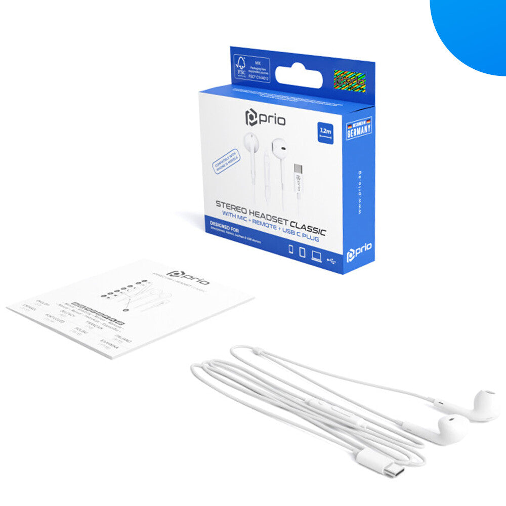 prio Stereo USB C Kopfhörer / Headset CLASSIC