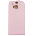 Slim Leder Flip Hülle HTC One M8 pink