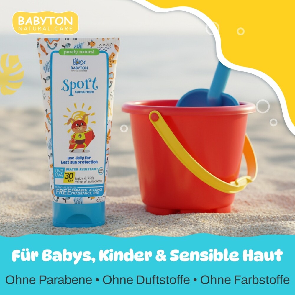 Babyton Mineralische Sport-Sonnencreme für Babys und Kinder LSF 30 100 ml