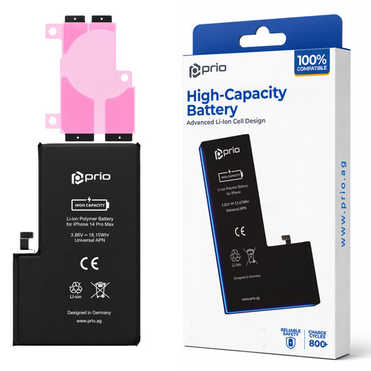 Prio Hochleistungsakku für iPhone 14 Pro Max (4700 mAh) - Universeller APN -