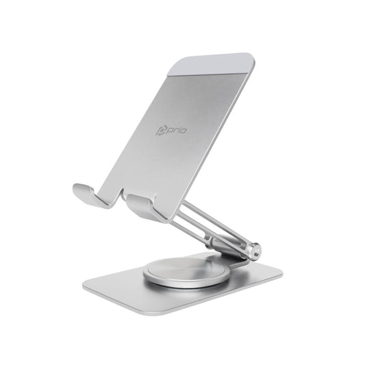 prio rotating metal phone stand 360 silver