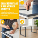 MMX METAL Schreibtisch aus Metall, Hellgrau farbene Platte und schwarzes Gestell, Computertisch, einfache Montage, 140 x 70 x 73