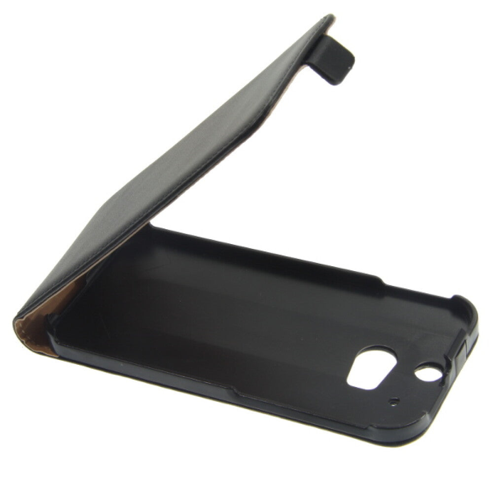 Leder Flip Hülle HTC One M8 - Schwarz - 4250710552856