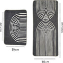 Miqna 2-tlg. rutschfestes Badteppich Set , waschbar (60x100 & 50x60 cm)