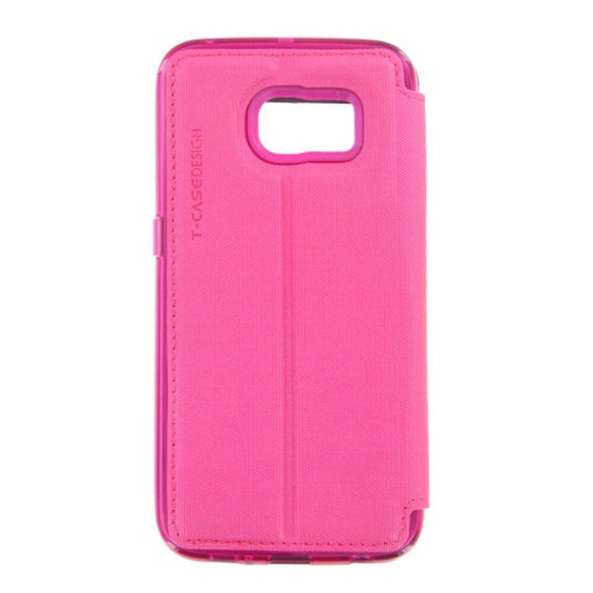 T-CASE Lux Magnet Flip Schutzhülle für Samsung S6 Edge pink