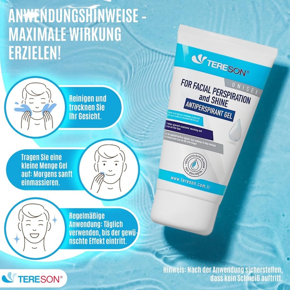 Tereson Antitranspirant Gel, Bei Schwitzen im Gesicht, 50 ml