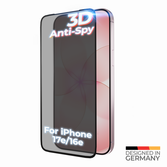 prio 3D Anti-Spionage-Schutzglas für iPhone 17e, schwarz