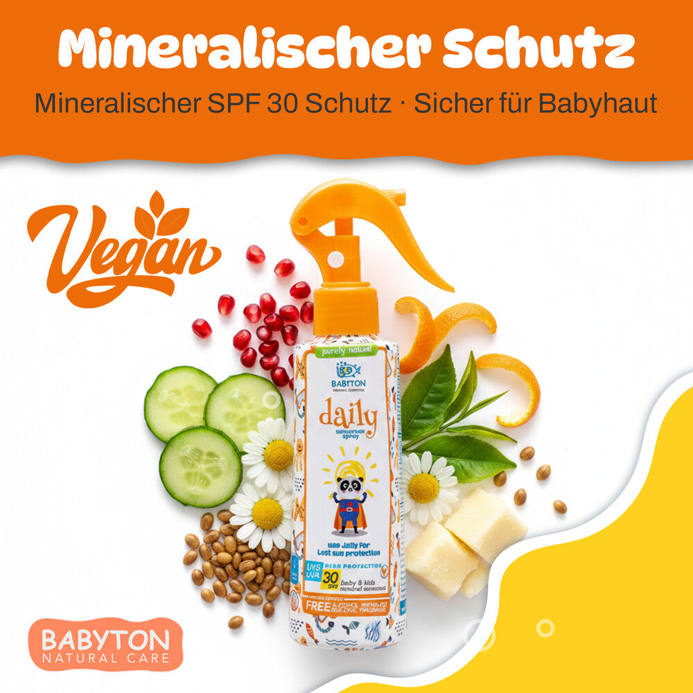 Babyton Kids Natürlicher Sonnenschutzspray für den täglichen Gebrauch LSF 30 200 ml Hauptbild