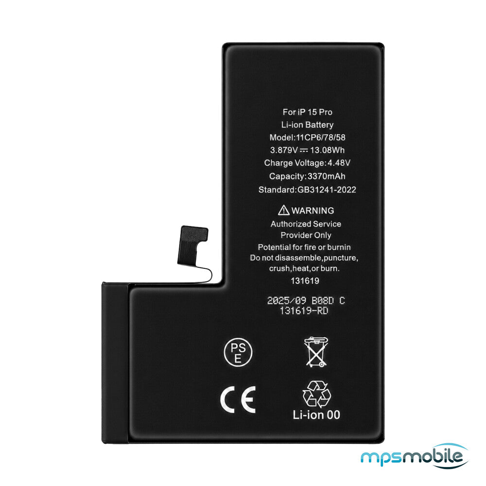 Diagnostizierbarer 3350-mAh-Akku mit hoher Kapazität für das iPhone 15 Pro