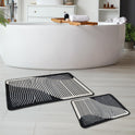 Miqna 2-tlg. rutschfestes Badteppich Set , waschbar (60x100 & 50x60 cm)