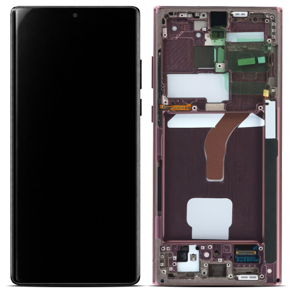 Samsung Display + Rahmen (montiert) S908 Galaxy S22 Ultra burgunderrot
