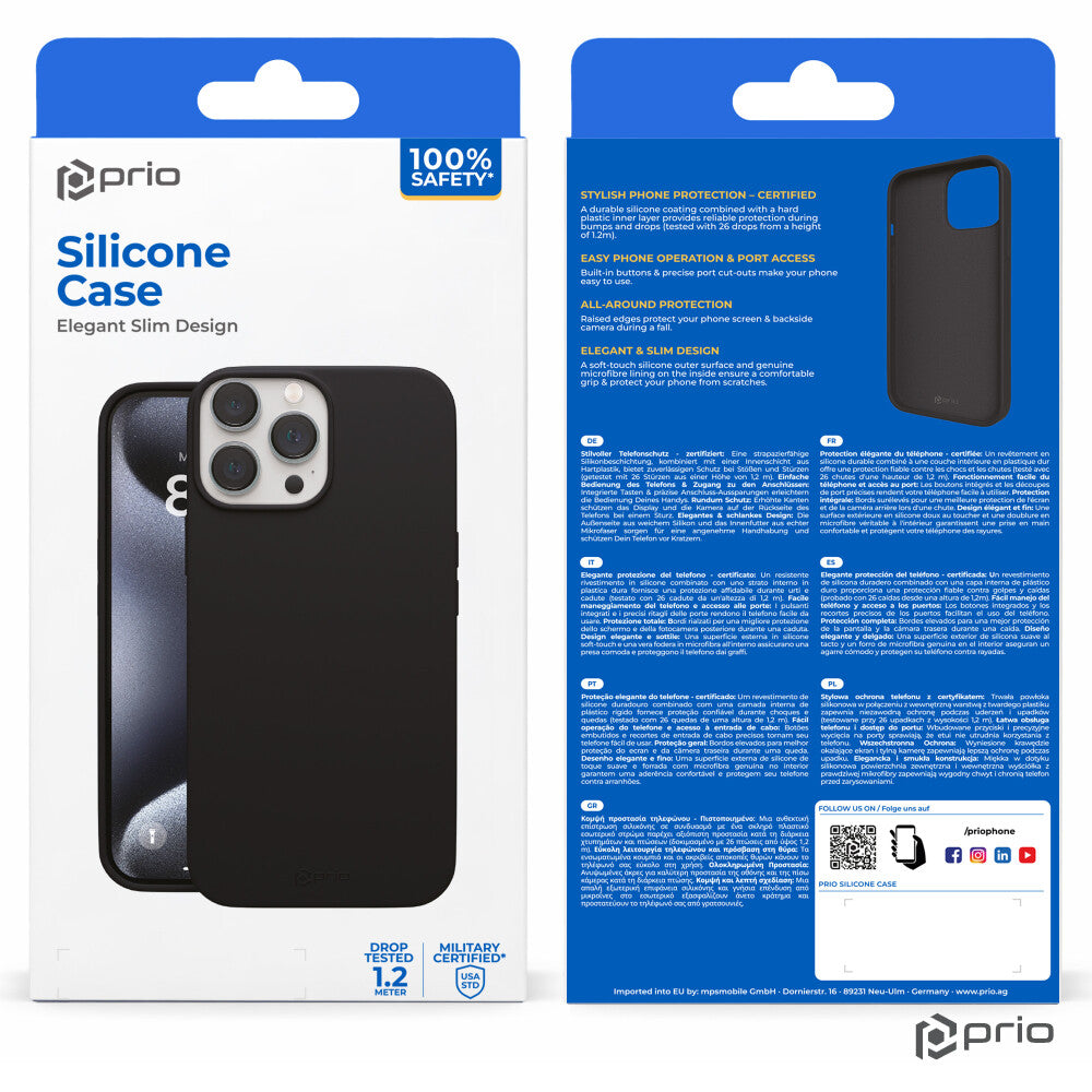 prio Silikonschutzhülle für iPhone 14 Plus schwarz