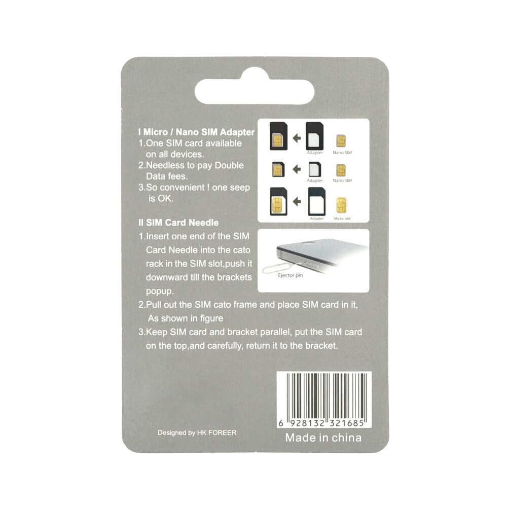 Original Ladebuchse für CMZWT Nano SIM Micro SIM Adapter Set weiß