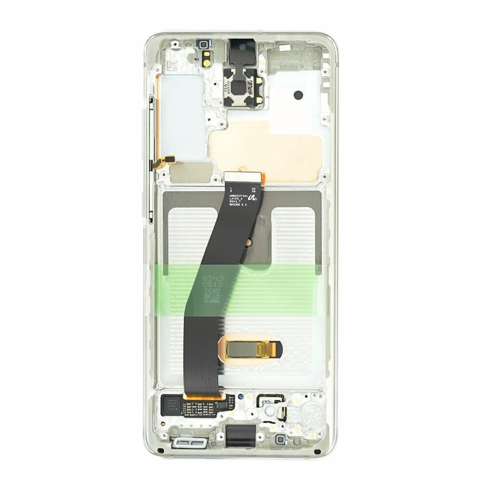 Samsung Display + Rahmen (ohne Kamera) G980F / G981B Galaxy S20 / 5G weiß GH82-31432B