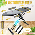 Bügelbrett, Bügeleisen Ablage, Bügelbrettbezug 40x140cm, Höhe 68-90cm, Grau
