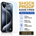 prio prio Shock Proof Displayschutzglas für iPhone 16/15/15 Pro (6,1 Zoll) klar