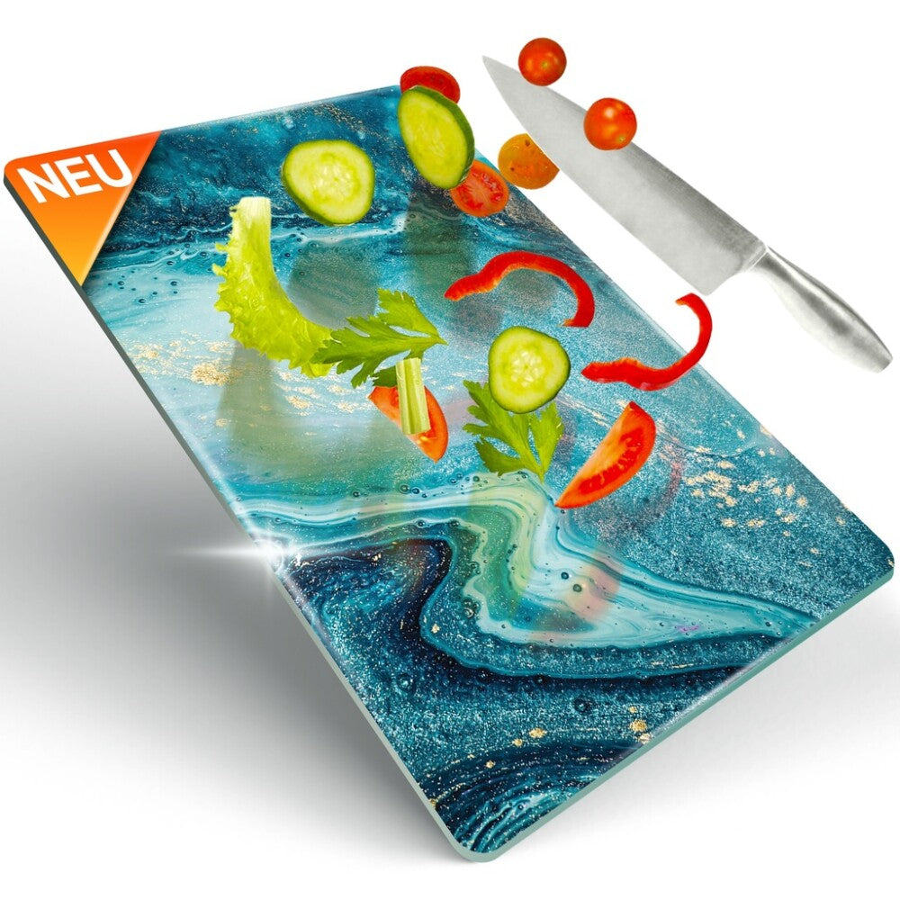 Decovetro Schneidebrett Glas |40x30cm | Glasschneidebrett | Leicht zu reinigen