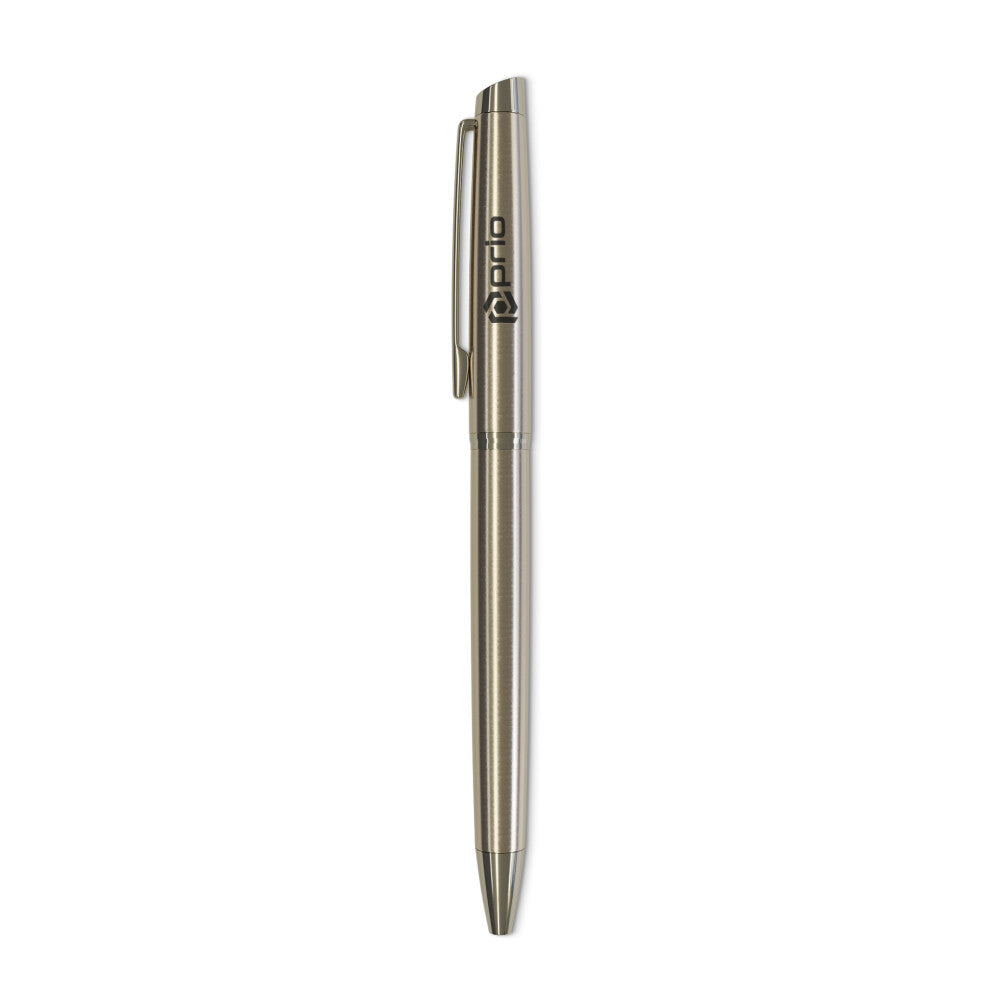 prio metal ballpoint pen steel gray