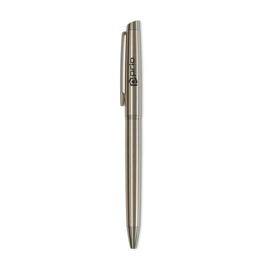 prio metal ballpoint pen steel gray