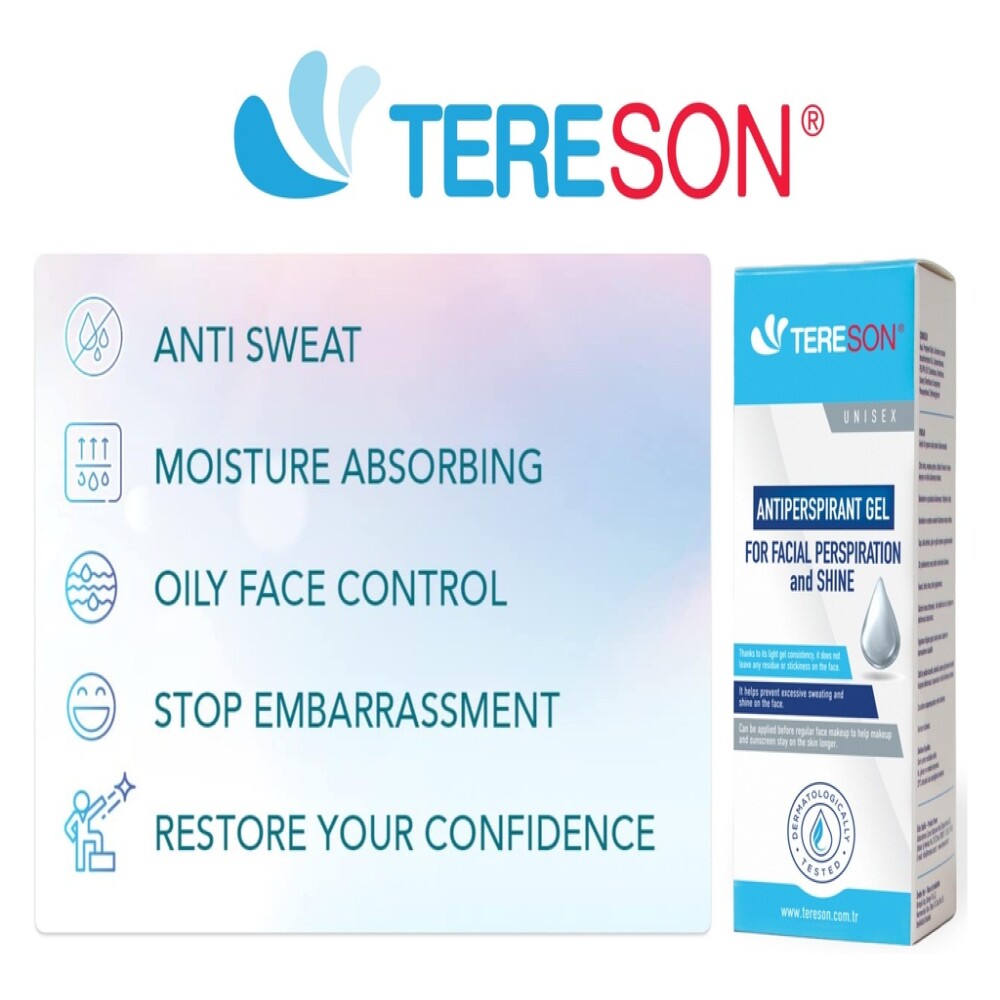 Tereson Antitranspirant Gel, Bei Schwitzen im Gesicht, 50 ml x2