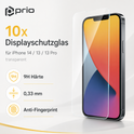 prio 10x Displayschutzglas für iPhone 14/13/13 Pro transparent