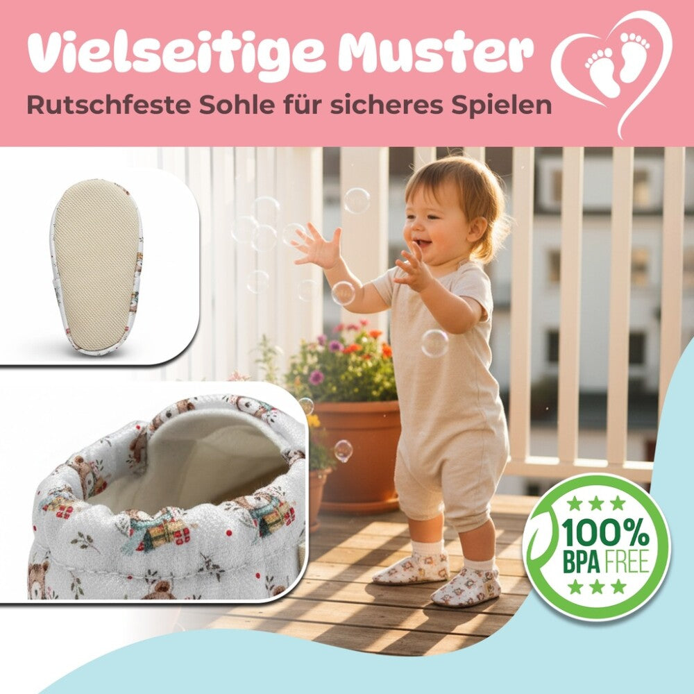 Kokopatik Organic Baumwolle Baby Hausschuhe rutschfest Neugeborene Bärenblume