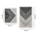 Miqna 2-tlg. rutschfestes Badteppich Set , waschbar (60x100 & 50x60 cm)