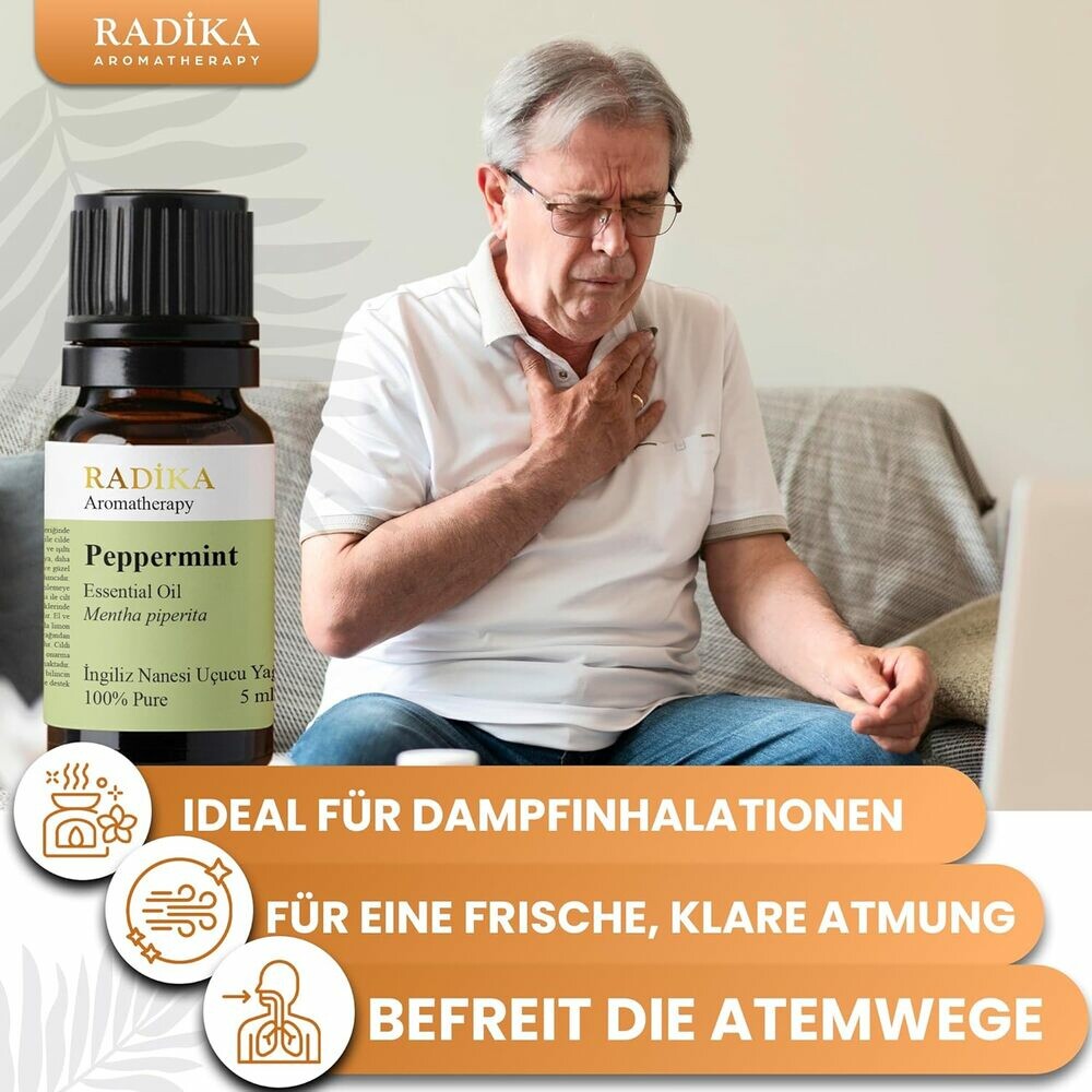 Pfefferminzöl, ätherisches Öl, 100% Rein, BIO, natürlich, 10 ml
