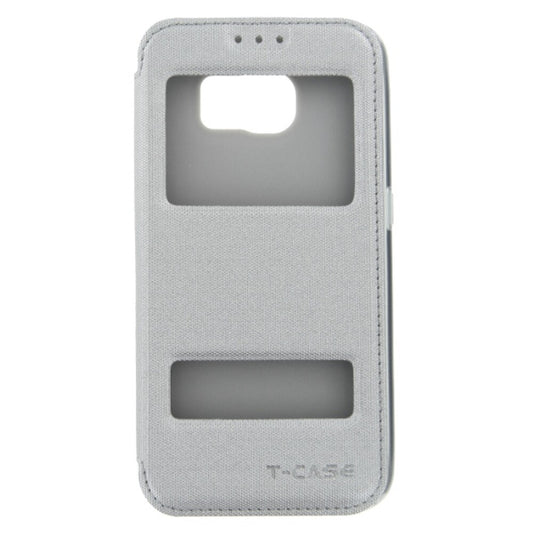 T-CASE Lux Magnet Flip Schutzhülle / Handytasche Samsung Galaxy S6 grau